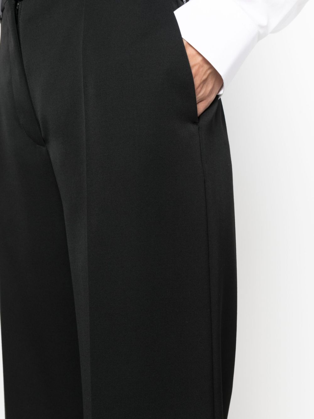 LANVIN Classic Black Wide-Leg Wool Trousers for Women