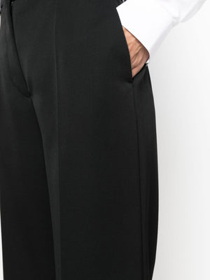LANVIN Classic Black Wide-Leg Wool Trousers for Women