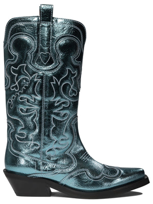GANNI WESTERN-EMBROIDERED BOOTS