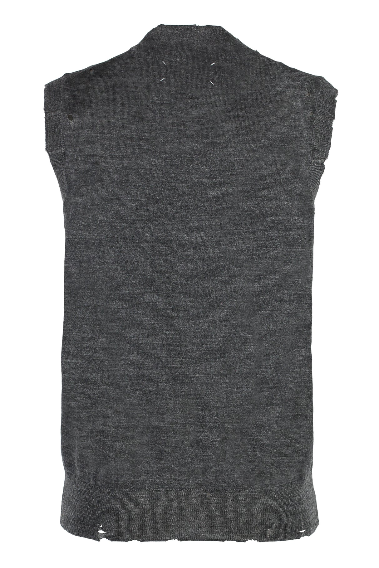 MAISON MARGIELA Grey Knit Wool Vest for Women - FW23 Collection