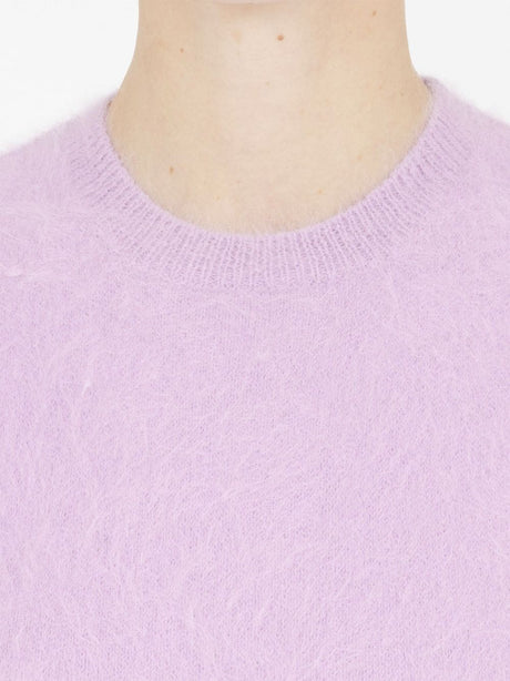 MAISON MARGIELA Lilac Brushed Short-Sleeved Knit Top for Women