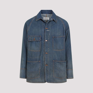 MAISON MARGIELA Classic Collar Denim Jacket in Blue for Men - SS24 Collection