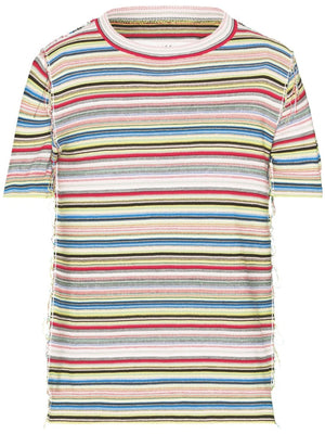 MAISON MARGIELA Striped Cotton T-Shirt - Multicolored Knit Shirt for Men