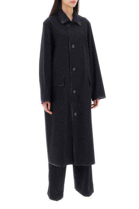 MAISON MARGIELA Oversized Cotton Jacket with Laminated Trim for Women - SS24 Collection