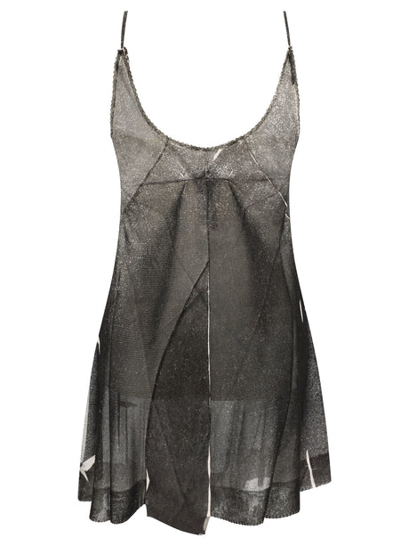 Serigraphic Crepe Silk Jumpsuit - Sleeveless Black Playsuit for Women