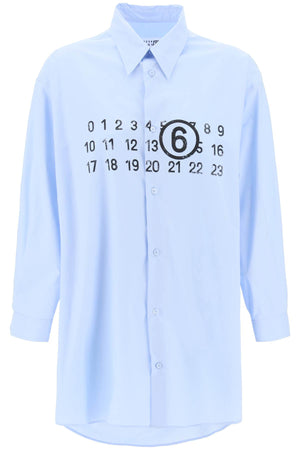 MM6 MAISON MARGIELA Numeric Logo Shirt Dress for Women in Light Blue - SS24 Collection