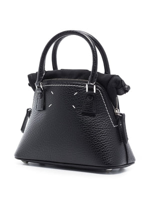 MAISON MARGIELA Luxurious Black Leather Tote Handbag