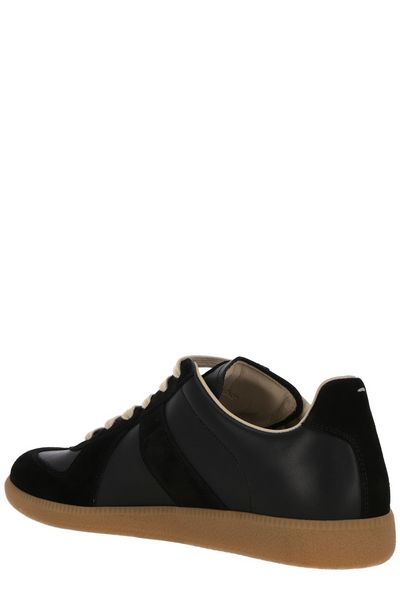 MAISON MARGIELA Men's Black Leather Sneakers for SS24