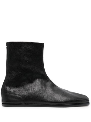 MAISON MARGIELA Men's Black Leather Ankle Boots for SS24