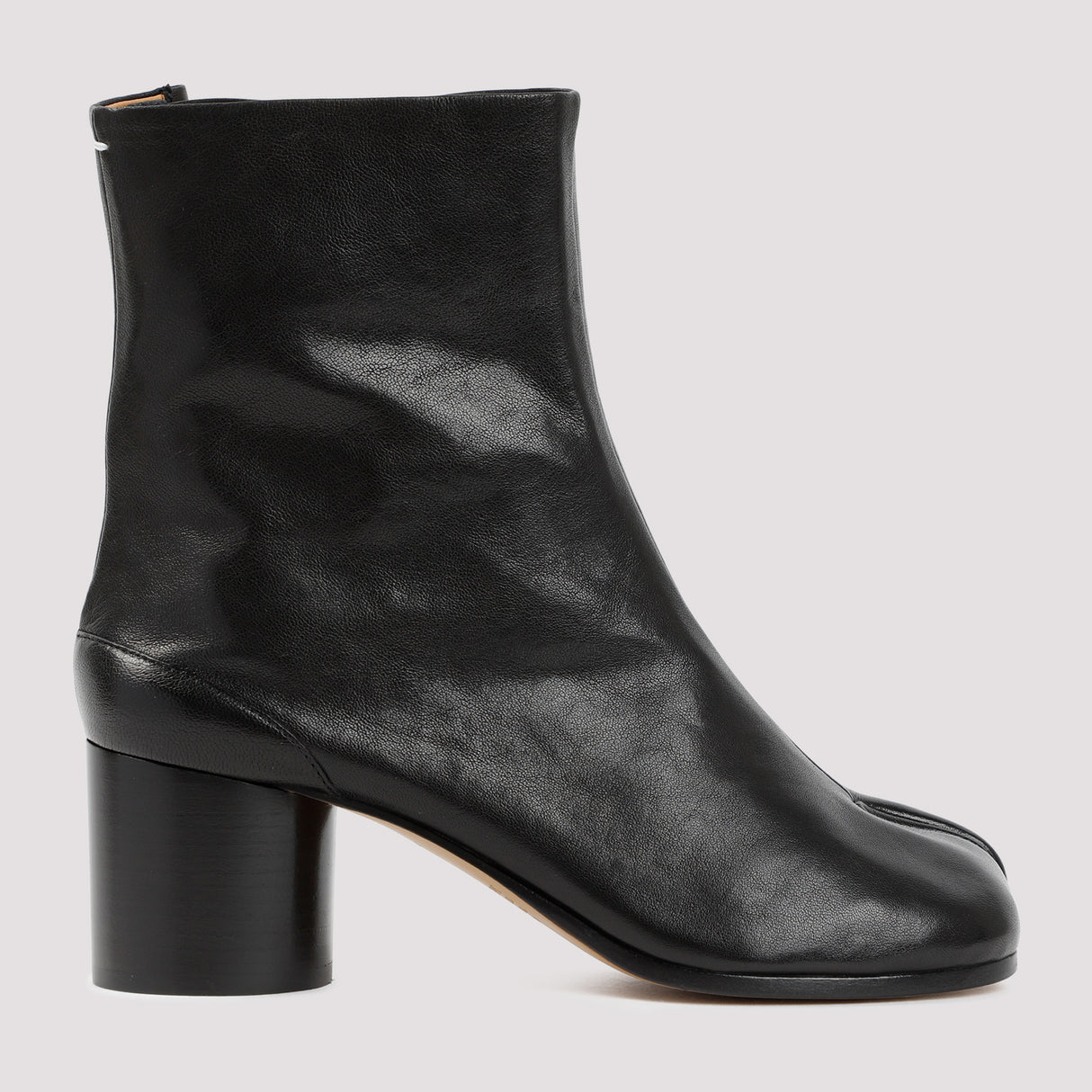 MAISON MARGIELA Black Leather Tabi Ankle Boots for Women | SS24