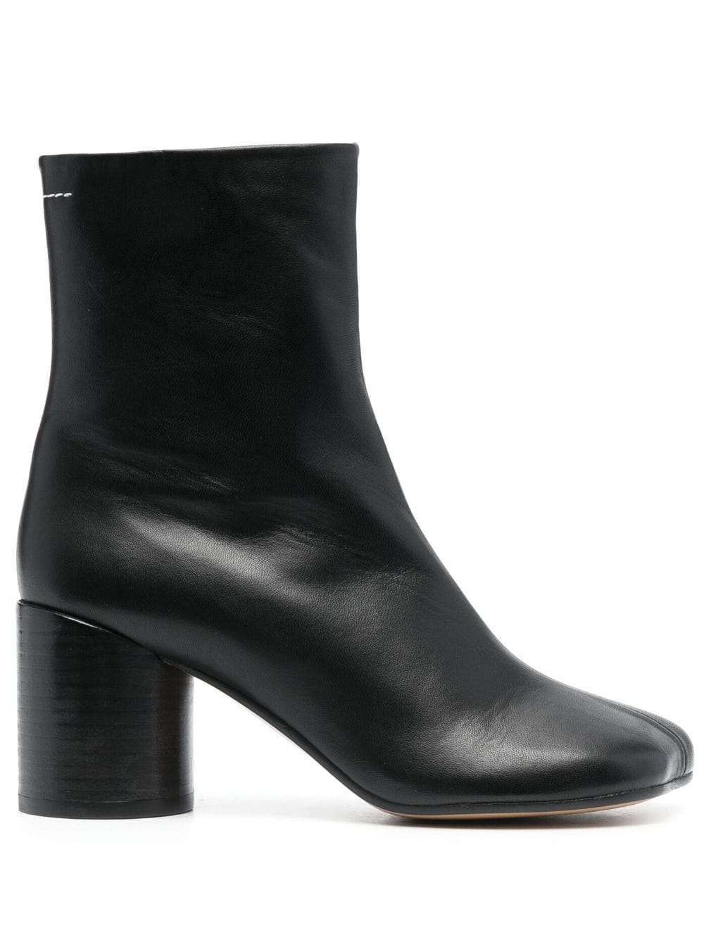 MM6 MAISON MARGIELA Black Leather Ankle Boots for Women - SS24 Collection