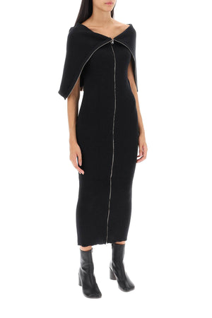 MM6 MAISON MARGIELA Sleeveless Rib Knit Midi Dress in Black
