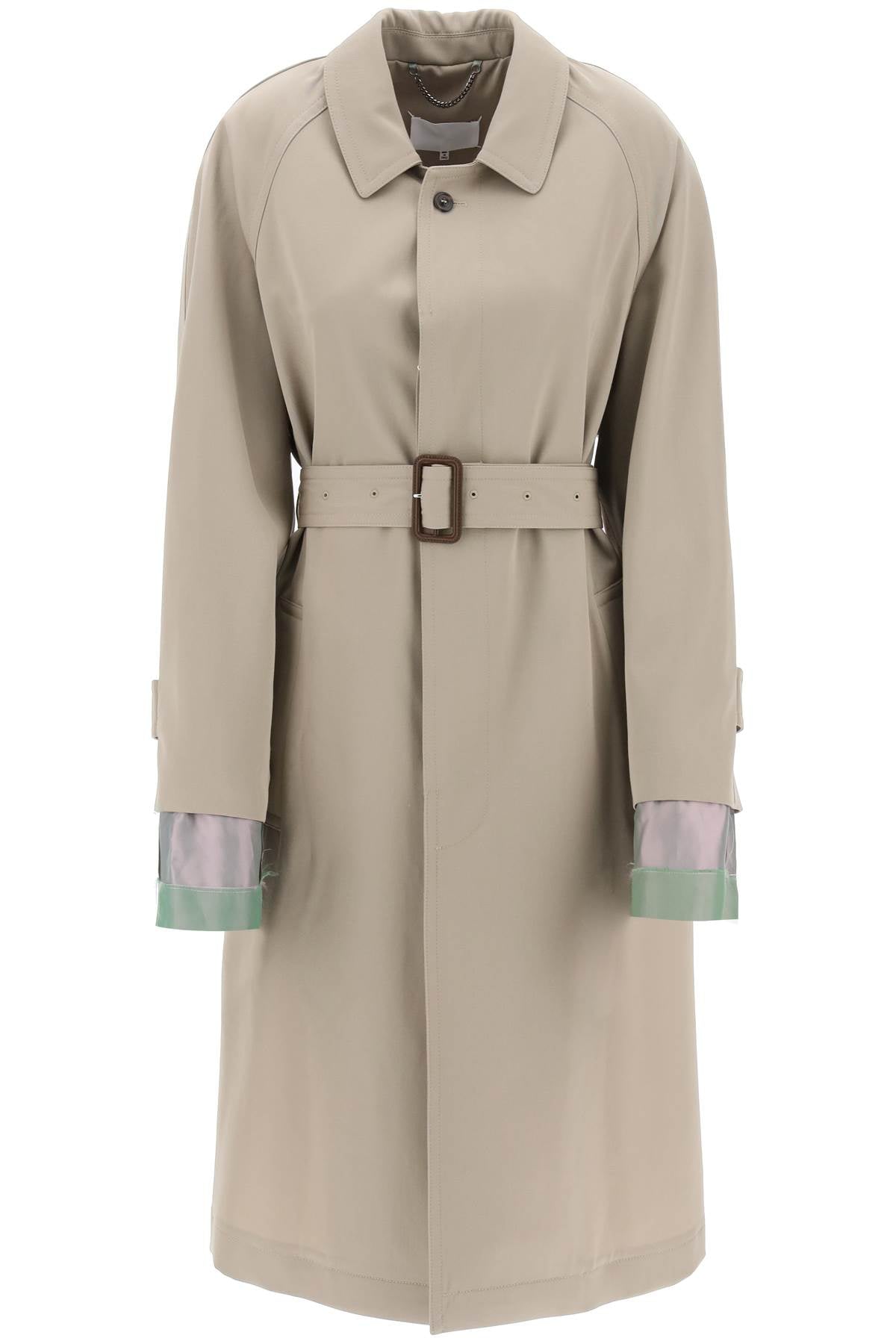 MAISON MARGIELA Beige Trench Jacket with Unique Anonymity Detail
