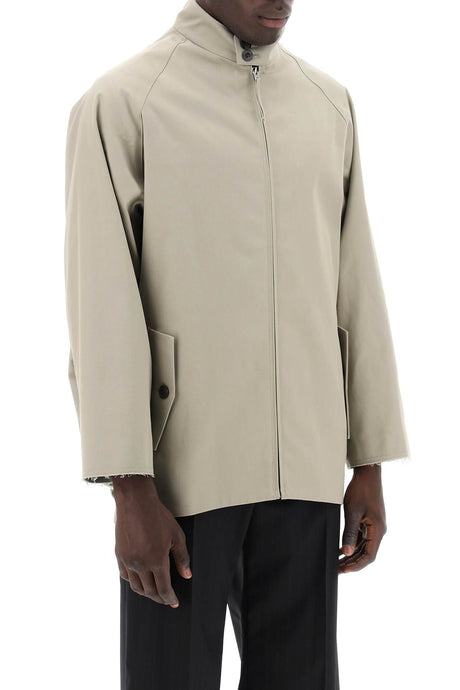MAISON MARGIELA Curved Back Trench-Style Jacket for Men in Khaki