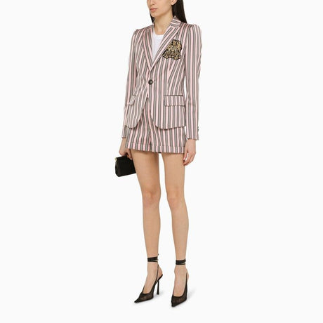 DSQUARED2 Striped Single-Breasted Jacket in Cotton Blend for Women