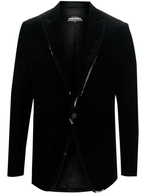 男士高贵黑色天鹅绒西装外套 - 时尚前卫的秋冬外套