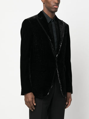 DSQUARED2 Black Velvet Slim Fit Blazer for Men