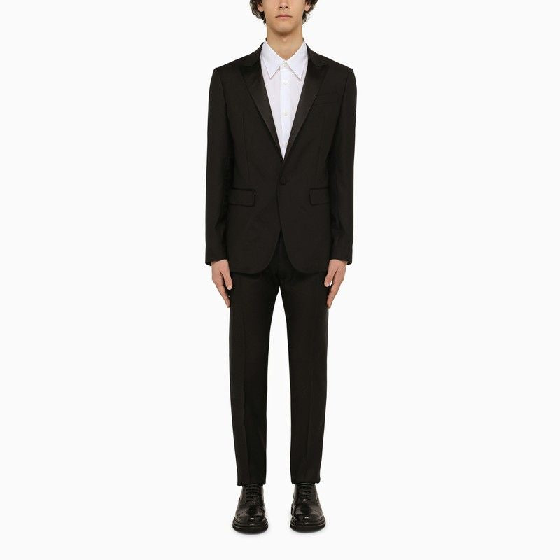 DSQUARED2 Black Wool Single Breasted Suit for Men