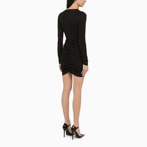 DSQUARED2 Black Draped Short Dress for Women - SS24 Collection