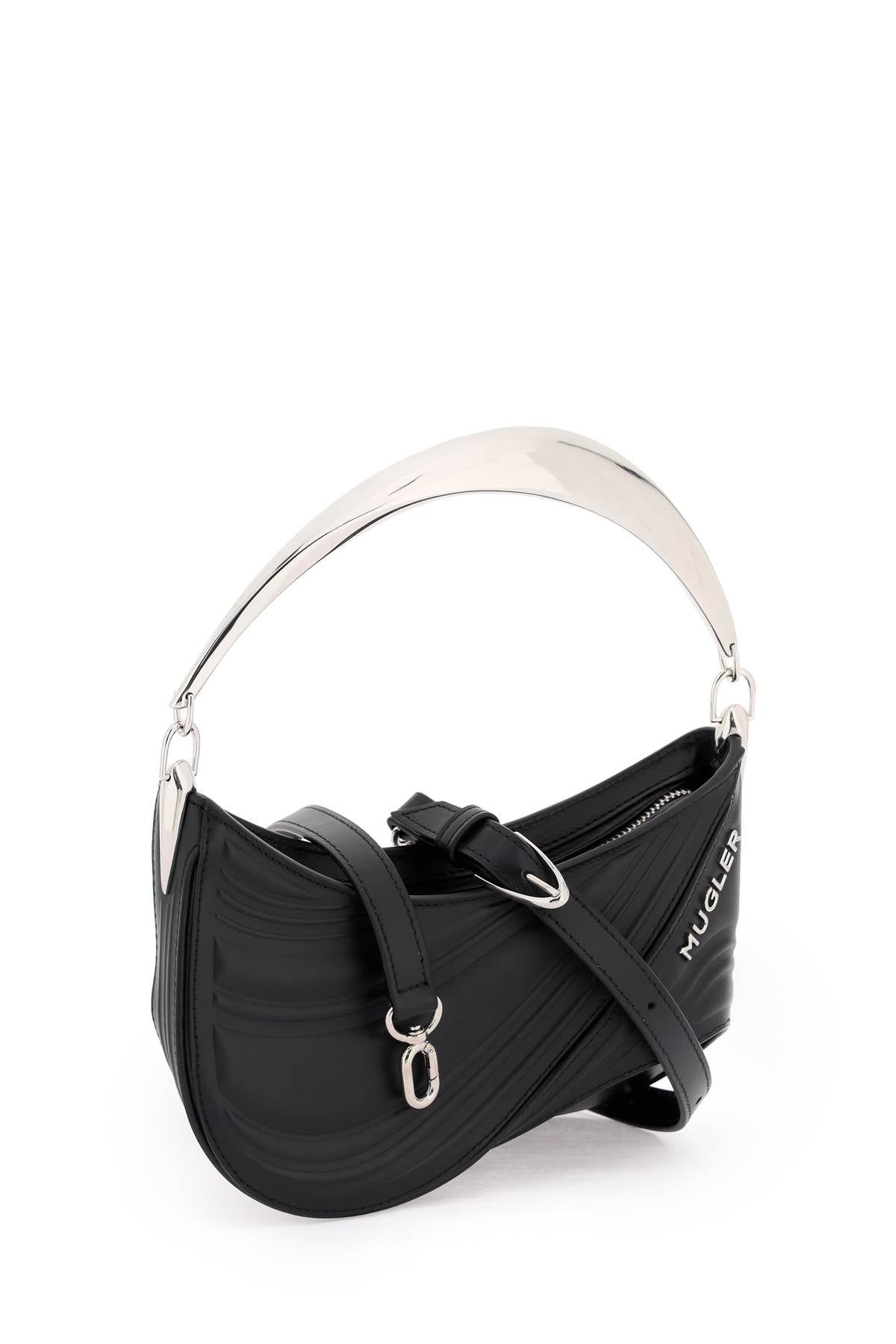 MUGLER Spiral Curve Leather Handbag for Women