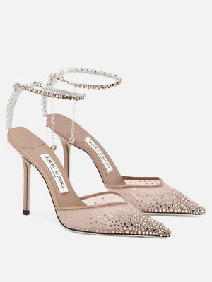 粉红色水晶踝带高跟鞋 - SS24女売系列