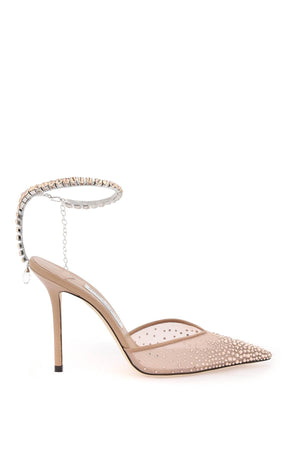 JIMMY CHOO Sparkling Pink Mesh Pumps with Crystals for Women