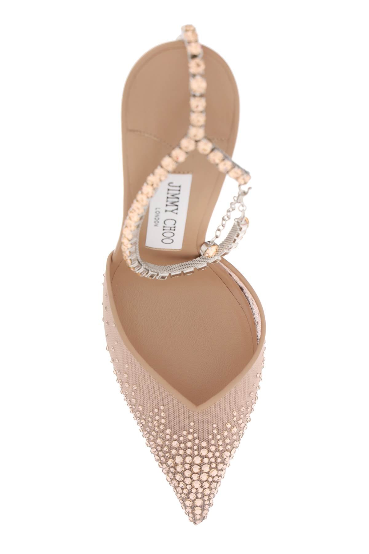 JIMMY CHOO Sparkling Pink Mesh Pumps with Crystals for Women