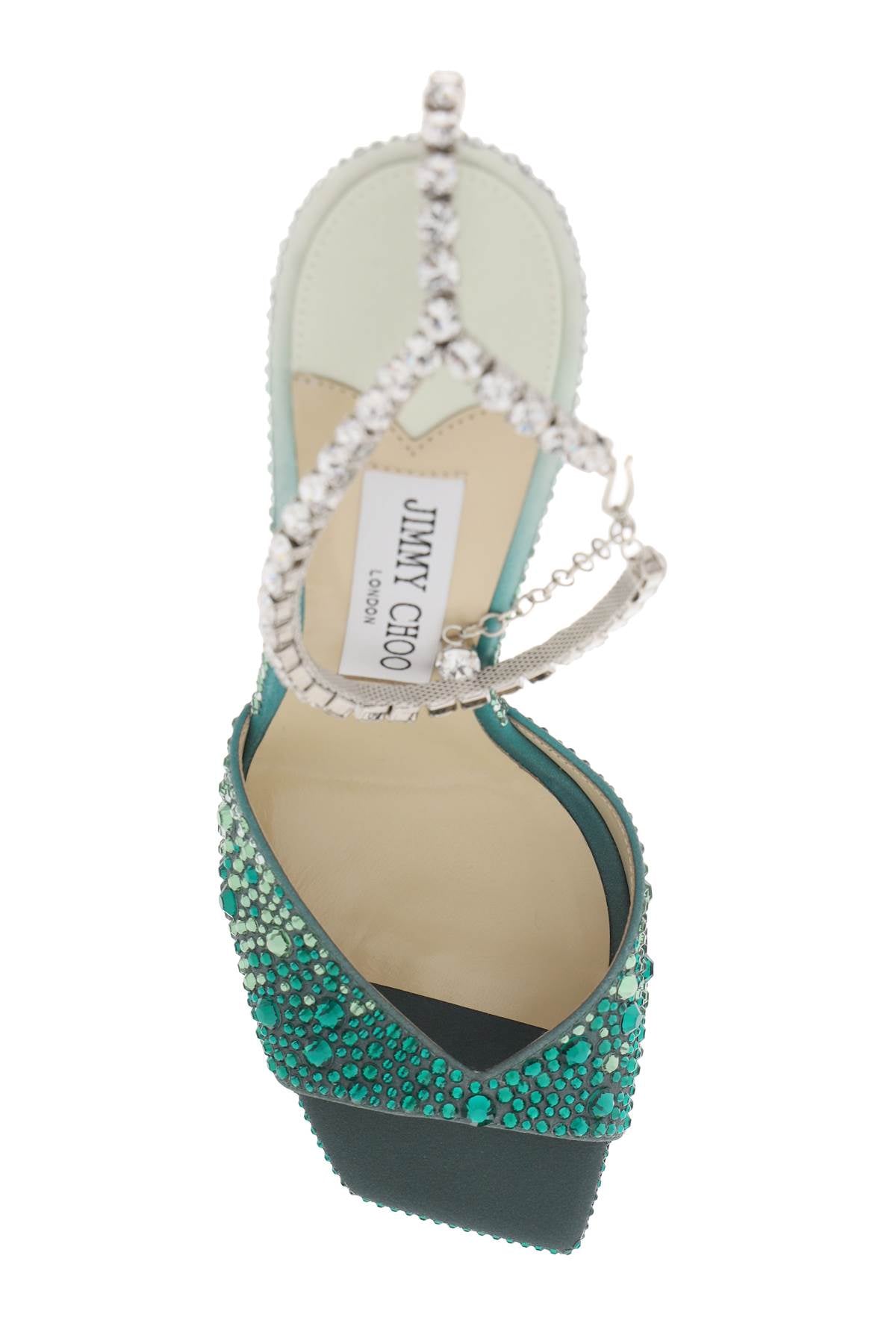 JIMMY CHOO Stunning Ankle Strap Sandals for Women with Handcrafted Crystals in Mixed Shades