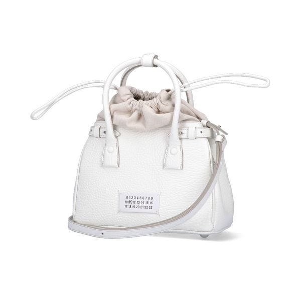 MAISON MARGIELA Stylish and Luxurious White Leather Tote Bag for Women - FW23 Edition