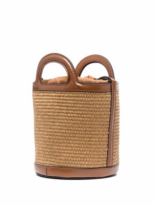热带风情的棕色女士桶包