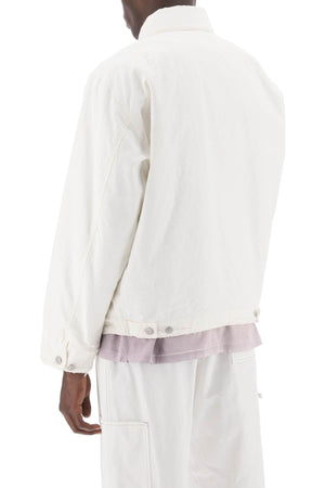 男士白色棉质老旧夹克衫（SS24季）