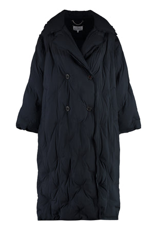 黑色宽松填充夹克-环保双排扣外套女装 FW23