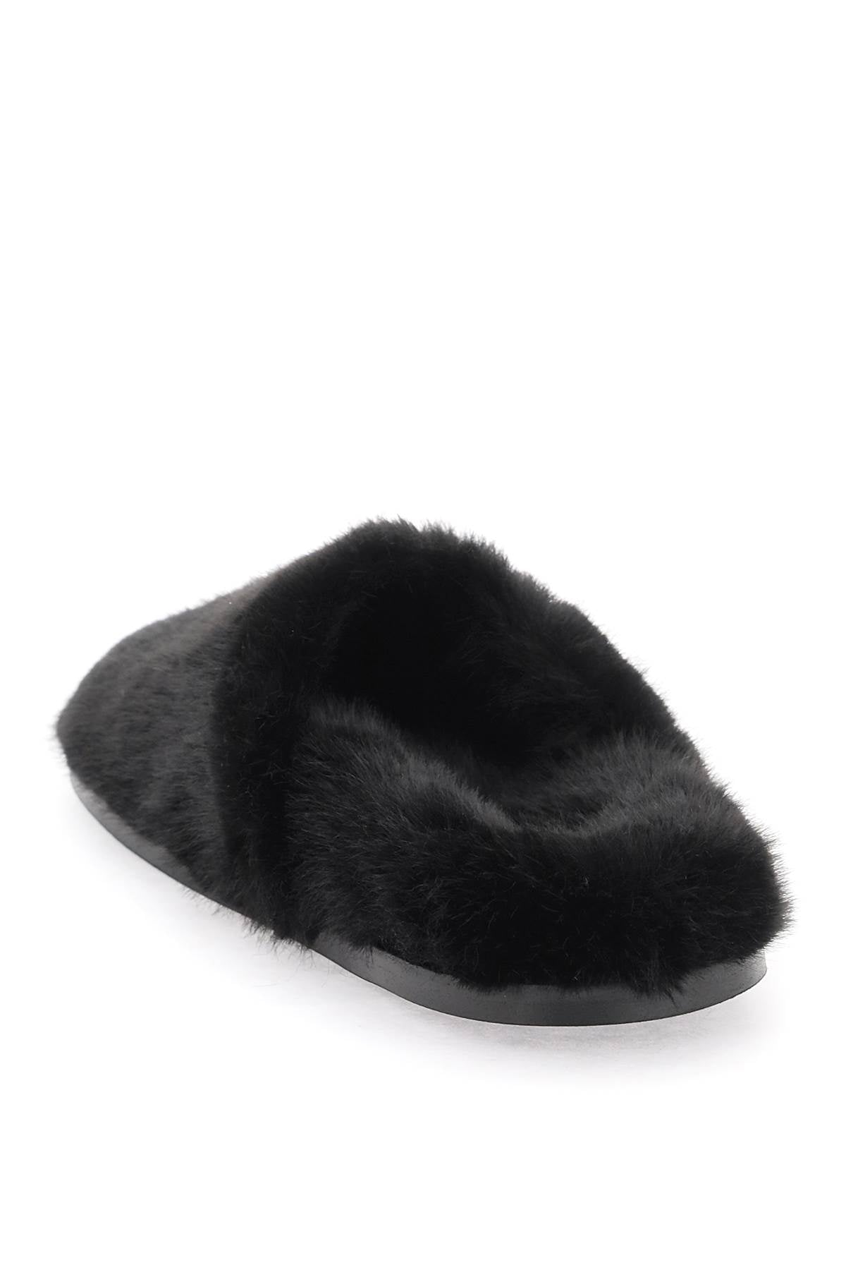SIMONE ROCHA Faux Fur Sabots for Women in Black - FW23 Collection