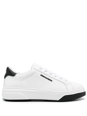 白色和黑色男式低帮皮革运动鞋 - SS24系列