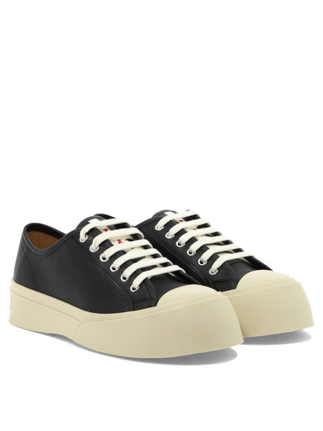 MARNI Men's Black Leather High-Top Sneakers for FW24