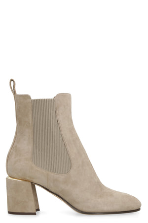 JIMMY CHOO The Sally 65 Suede Chelsea Boots in Tan for Women