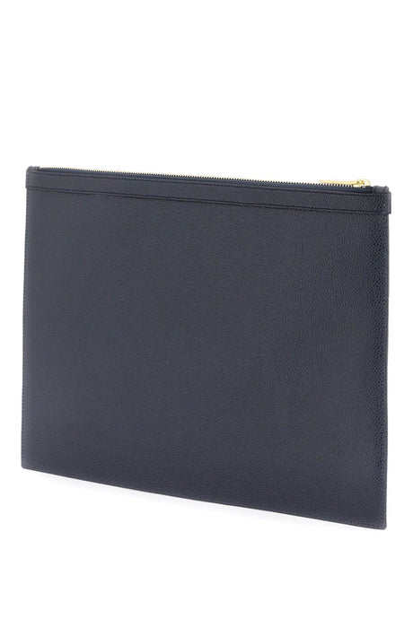 THOM BROWNE Men's Wool-Blend Tartan Document Holder with Leather Hector Patch