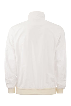 KITON Modern Men's White Bomber Jacket for a Sophisticated Look