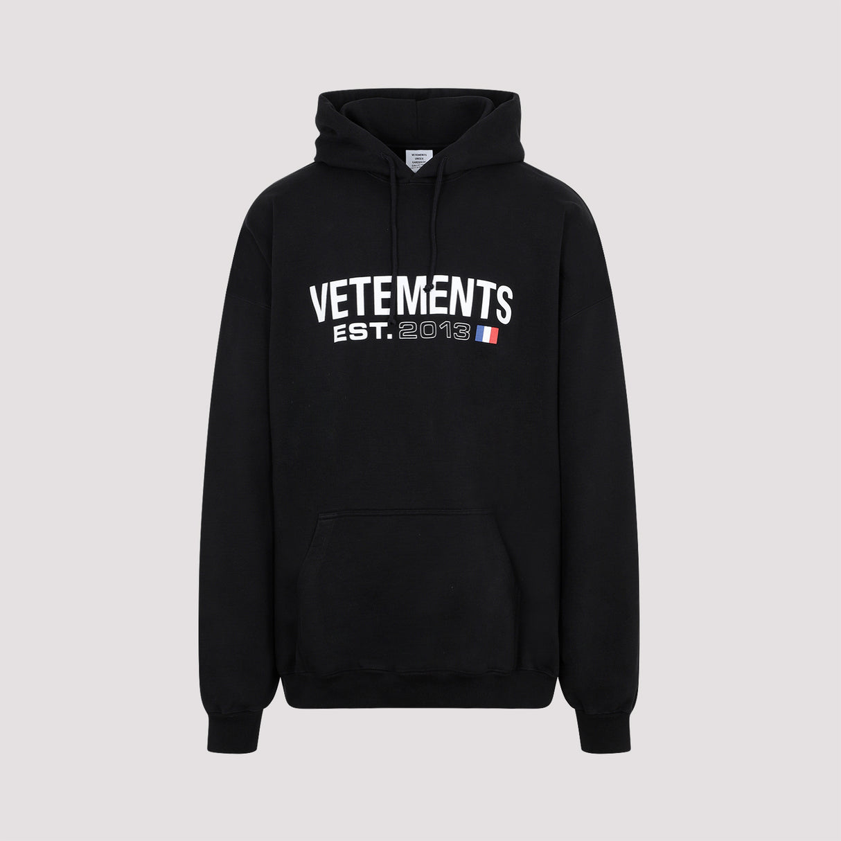 VETEMENTS Black Logo-Print Hoodie for Men
