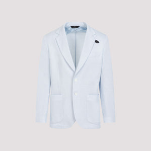 BRIONI Navy Silk Blazer for Men - SS24 Collection