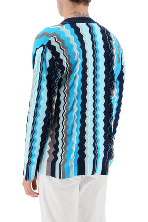 MISSONI Men's Signature Zigzag Patterned Cotton-Blend Cardigan