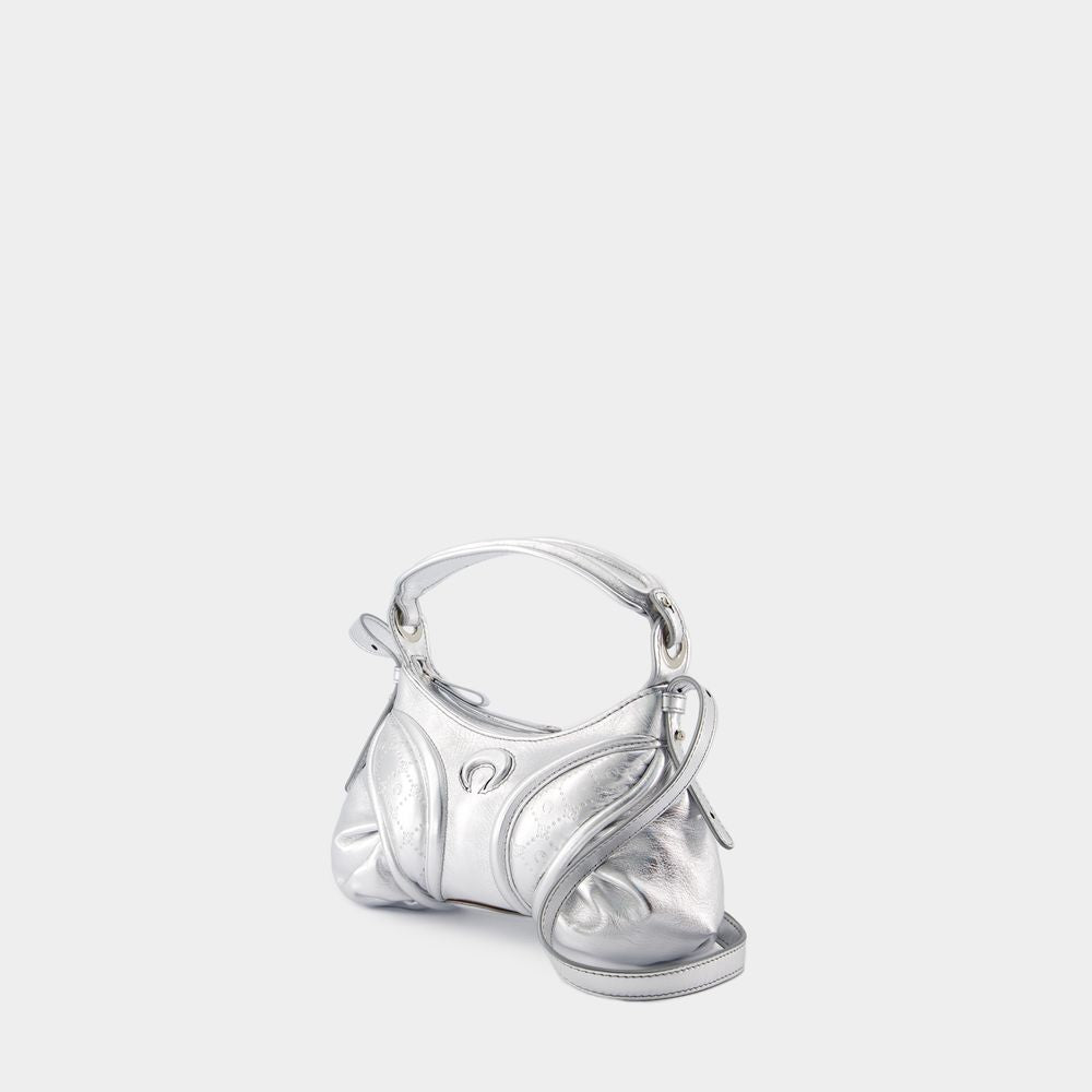 MARINE SERRE Women's Stardust Mini Gray Lamb Skin Handbag for Spring/Summer 2024