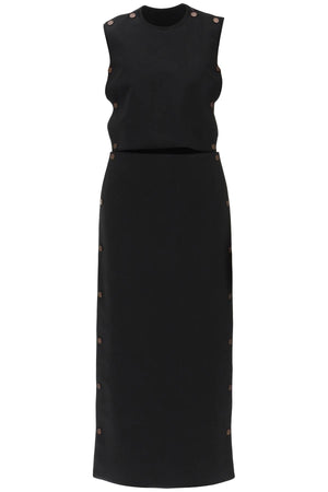 Y/PROJECT Versatile Sleeveless Maxi Dress for Women in Tonal Black Wool with Detachable Panels