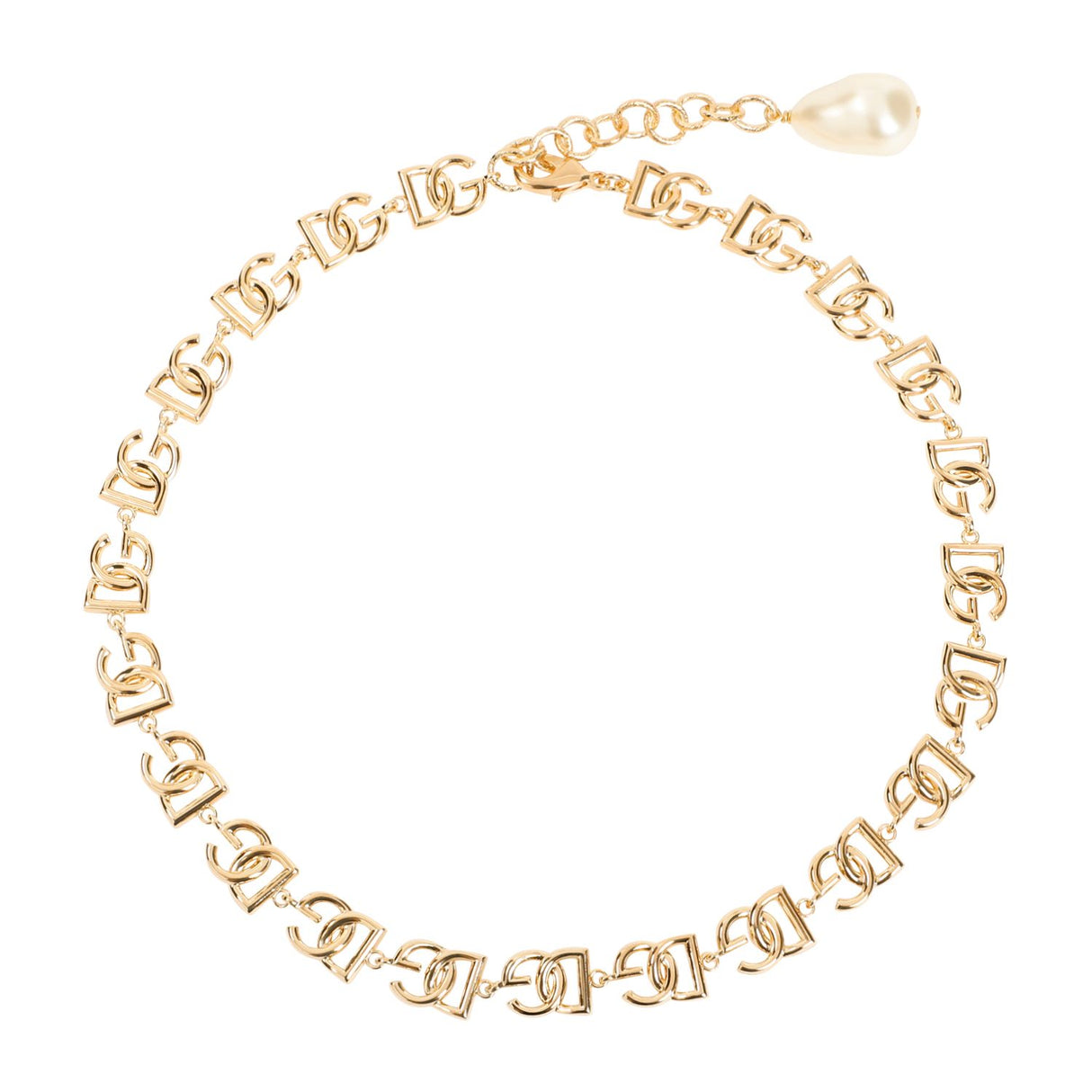 DOLCE & GABBANA Metallic DG Logo Necklace for Women - SS24 Collection