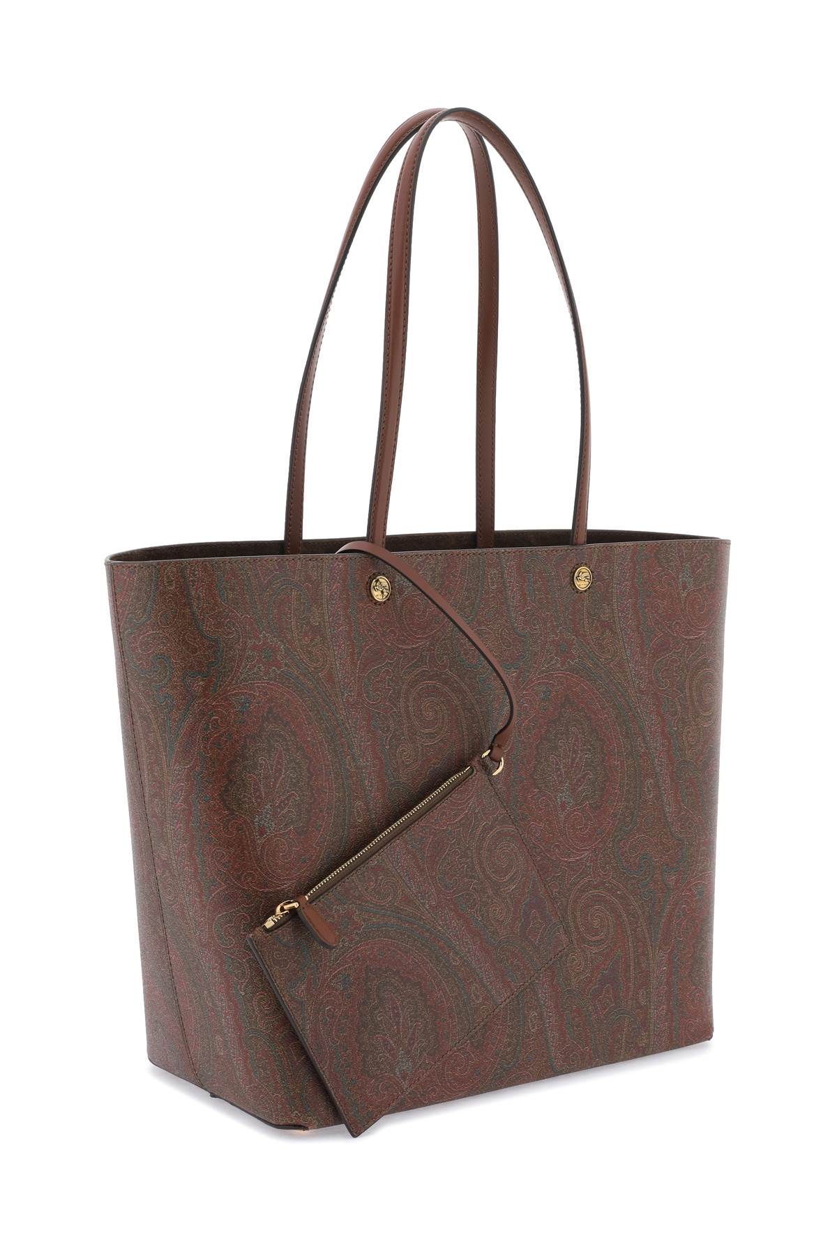 ETRO Essential Paisley Jacquard Large Tote with Leather Accents and Suede Interior, Multicolor