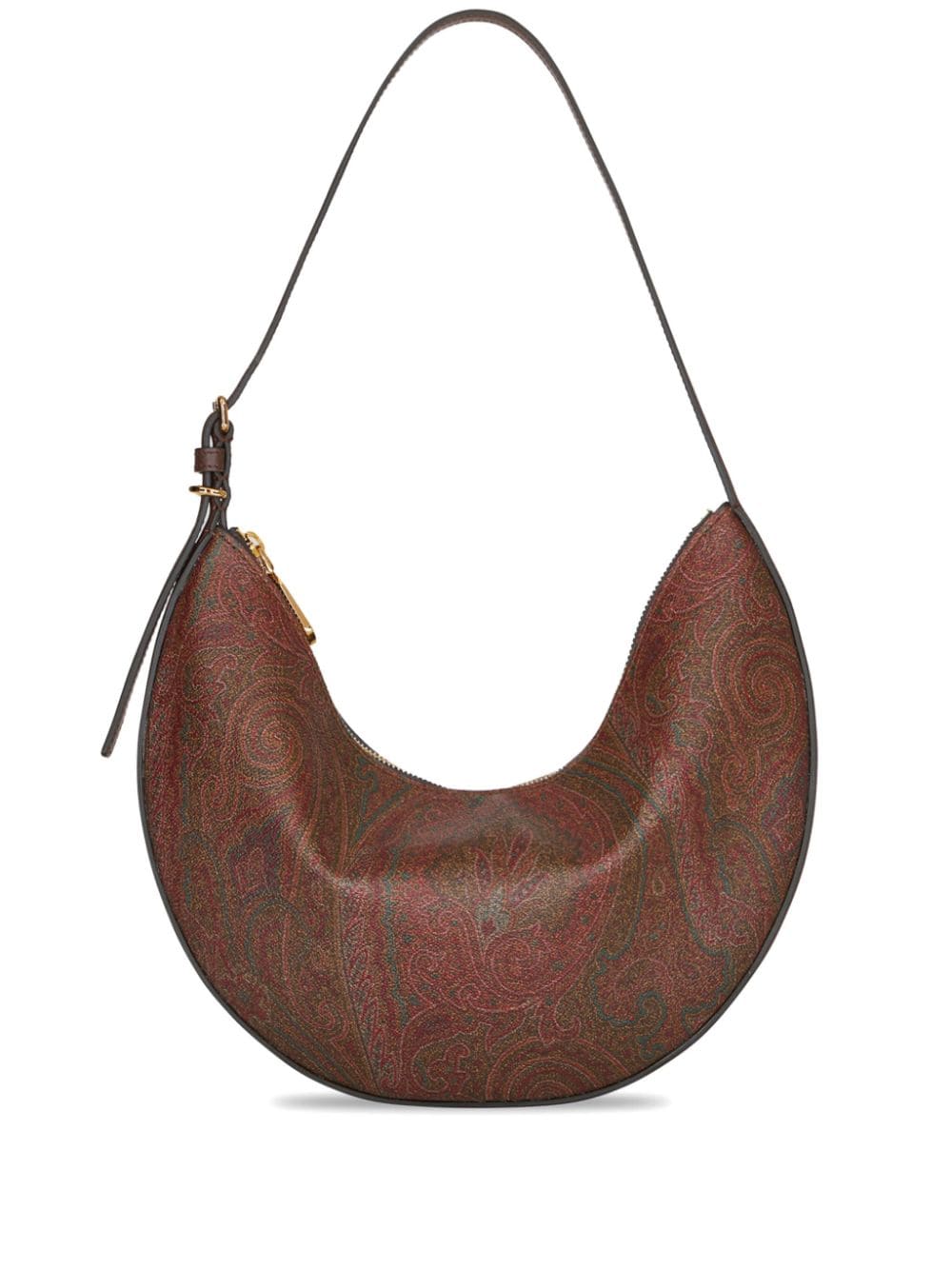 ETRO Brown Paisley Hobo Bag for Women with Leather Trim and Adjustable Handle