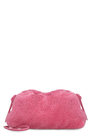 MANSUR GAVRIEL Mini Cloud Shearling Clutch with Gold-Tone Hardware and Leather Strap, Fuchsia Pink, 24cm