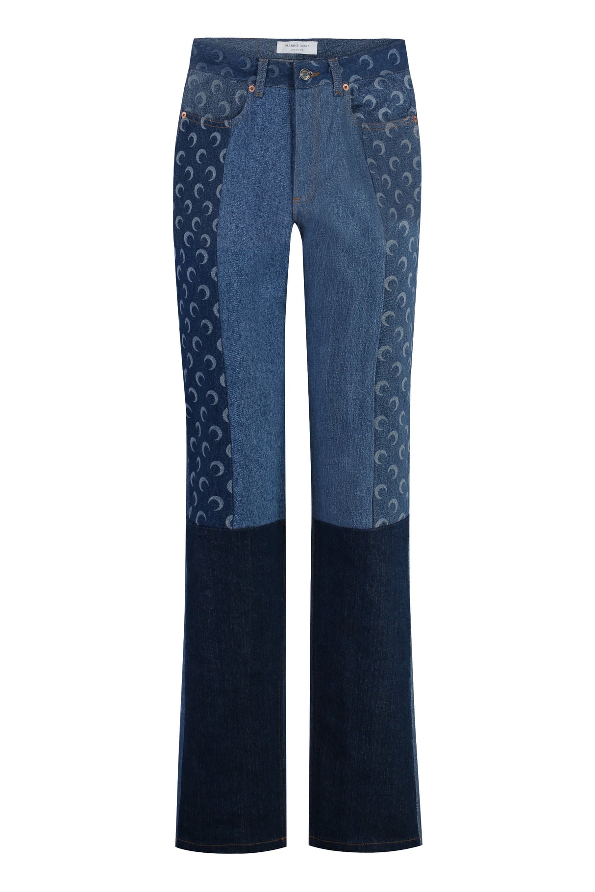 MARINE SERRE Blue Straight Leg Denim Jeans for Women - FW23