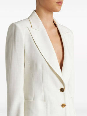 ETRO White Americana Outerwear with Golden Buttons for Women