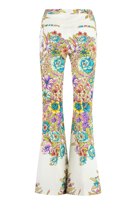 ETRO Elegant Floral Print Stretch Cotton Trousers for Women